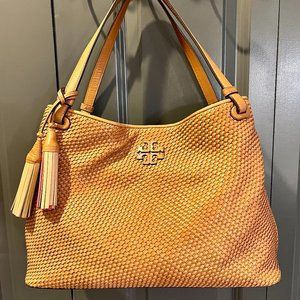 Tory Burch Thea Woven Center Zip Tote